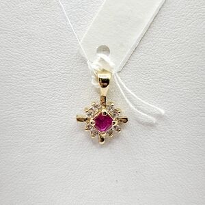 Pink & Clear CZ Pendant Gold Plated Gift New